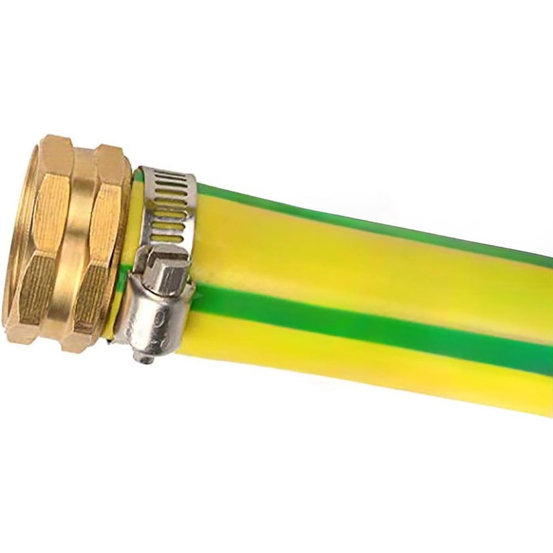 Brass Garden Hose Repair Mender Kit with Stainless Clamp (3/4")