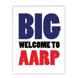 NobleWorks - 50th Big Funny Birthday Card (8.5 x 11 Inch) - Group Milestone Notecard for Year Old, Birthday Congrats - Welcome to AARP 50 J4869BDG