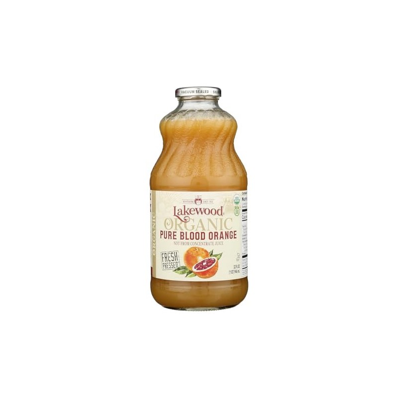 LAKEWOOD Organic Pure Blood Orange Juice, 32 FZ