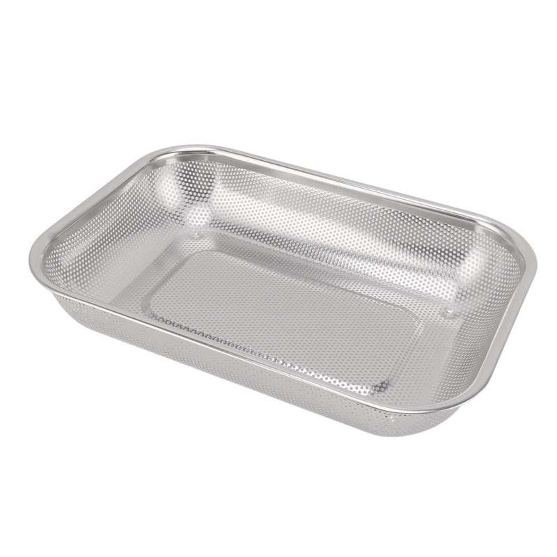 Fruit Vegetable Rectangular Strainer Basket Stainless Steel Colander Strainer Rectangle