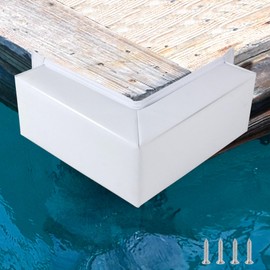 Dock Corner Bumpers,PVC Boat Dock Fenders with Stainless Steel Screws,Boat Dock Guards,Docking Edging Guard for Docking Edges, Corner Dock or Piers Edge(White)