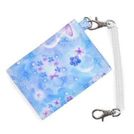 COLORFUL CANDY STYLE N5918900 Pass Case, For Girls, Children, Train With Coil Chain Hook, Bifold Moonlight Butterfly
