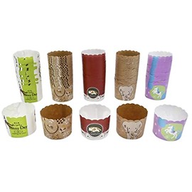 Pastreet FBAT189-193 Muffin Cups, 5 Patterns (Animal), 20 Pieces Each, Assorted Muffin Pans, Paper, Oven Safe, Heat Resistant, Muffin Cupcake, Baking Cup, Made in Japan