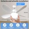 Abnaok Ceiling Fan with LED Light and Remote Control, Bedroom