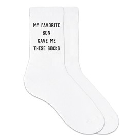 My Favorite Son Gave Me These Socks - Best Dad Gifts for Father’s Day, Birthday, Christmas - Men's Crew Socks