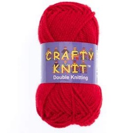 Crafty Knit Double Knitting Sewing & Crochet Craft Wool Yarn Coloured Balls 25g- Cherry