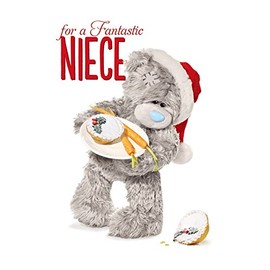 Me To You Tatty Teddy 3D Holographic Card - Fantastic Niece Christmas Card