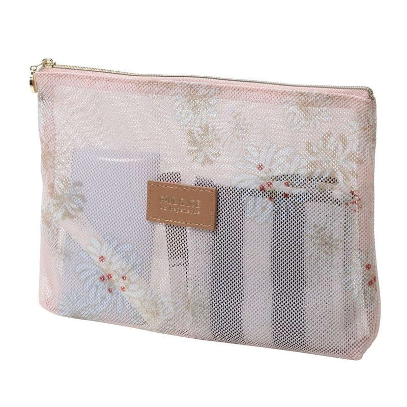 PAJ-PO14-PK Printed Mesh Flat Pouch Paul & Joe La Papetrie