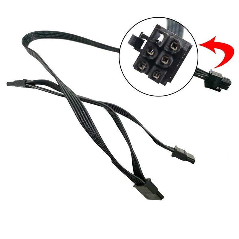 GinTai PCI-E 6 Pin 1 to 3 SATA SSD Power