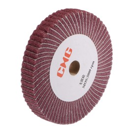 sourcing map 150mm x 25mm 320 Grit Non-Woven Polishing Burnishing Wheel Abrasive Cloth Nylon Wire Drawing Flap Wheel for Stainless Steel Metal Red