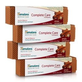 Himalaya Himalaya Botanique Complete Care Toothpaste, Herbal, Cinnamon Flavor, Fights Plaque, Freshens Breath, Fluoride Free, No Artificial Flavors, SLS Free, Cruelty Free, Foaming, 5.29 Oz, 4 Pack
