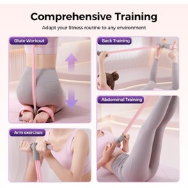 Pedal Resistance Bands with Handles, Banda Elástica de Resistencia de Yoga
