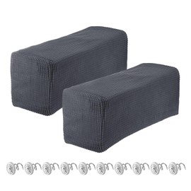 sourcing map 2pcs Stretch Armrest Covers for Chairs/Sofas, Couch Arm Covers with Twist Pin, Furniture Protector Slipcovers for Sofa Chair Recliner Dark Grey