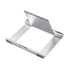 Sanwa Supply PDA-STN35S Aluminum Stand for Tablets, Stepless Adjustment, Lightweight Type, Convenient for Mobile Use, Silver