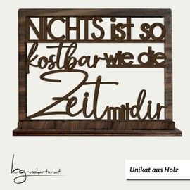 Original Wooden Greeting Card – Nothing is as Precious as Time with You – 100% Made in Austria, Made of Walnut Wood – Unique Greeting Card, Wedding Anniversary, Anniversary, Engagement, Gifts for