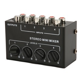 Passive Mixer 4 Channel Line Mixer Mini Sound Mixer Stereo Line Mixer for Tuning Mixing Instruments Playback Devices