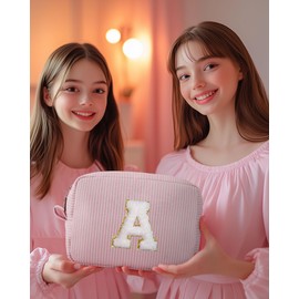 Pocmimut Unique Makeup Bag,Teen Girl Gifts Trendy Stuff for 6 7 8 9 10 11 12 Year Old Girls,Initial Makeup Pouch for Birthday Gift Graduation Gifts,E