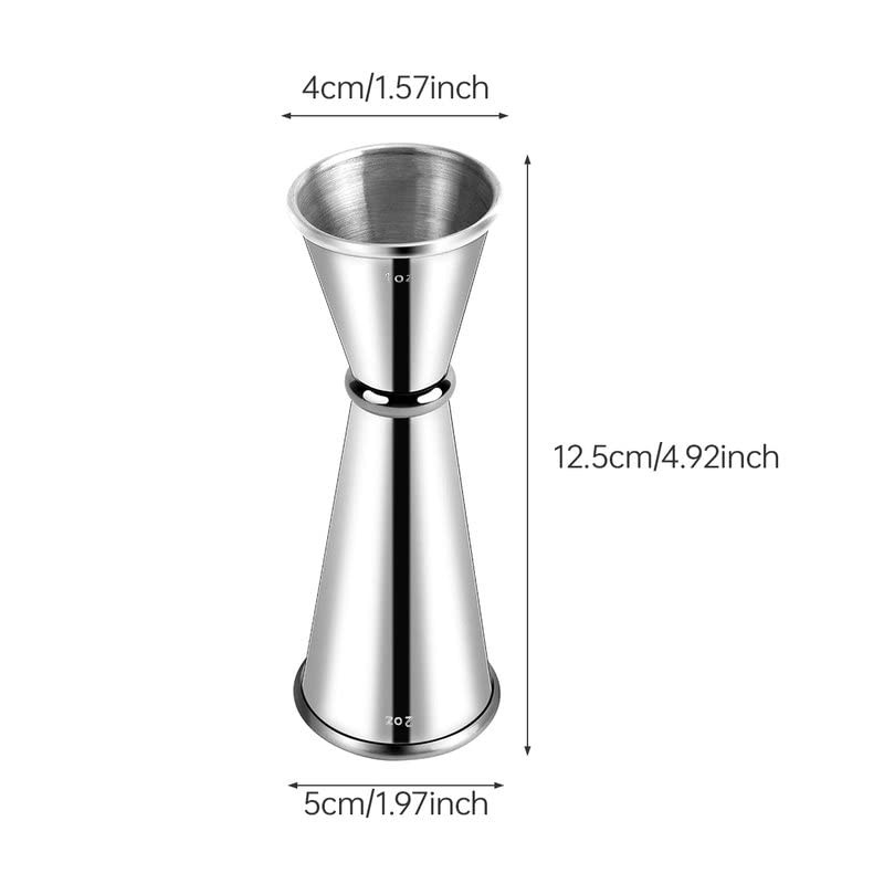 Delgeo Stainless Steel Cocktail Jigger-Spirit Measure, Professional Bartender Beverage Measuring