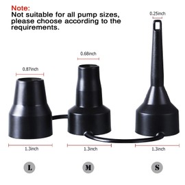 Helonge Air Pump Replacement Nozzles, 3 Pack Inflatable Pump Nozzles Head, Air Pump Inflator Adaptor Accessory for Partial Air Bed, Air Mattress etc