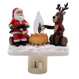 Roman 4.25" H Santa & Reindeer Camp