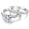 JiaYang Rings for Women Silver 925 Wedding Engagement Rings for