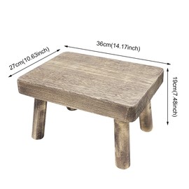 Adult Wooden Step Stool - Very Sturdy, Great Kids Step Stool Perfect for High Beds, Reach High Places in Kitchen, Bathroom, Closet, Sink, Lightweight (14.17x10.63x7.48inch)