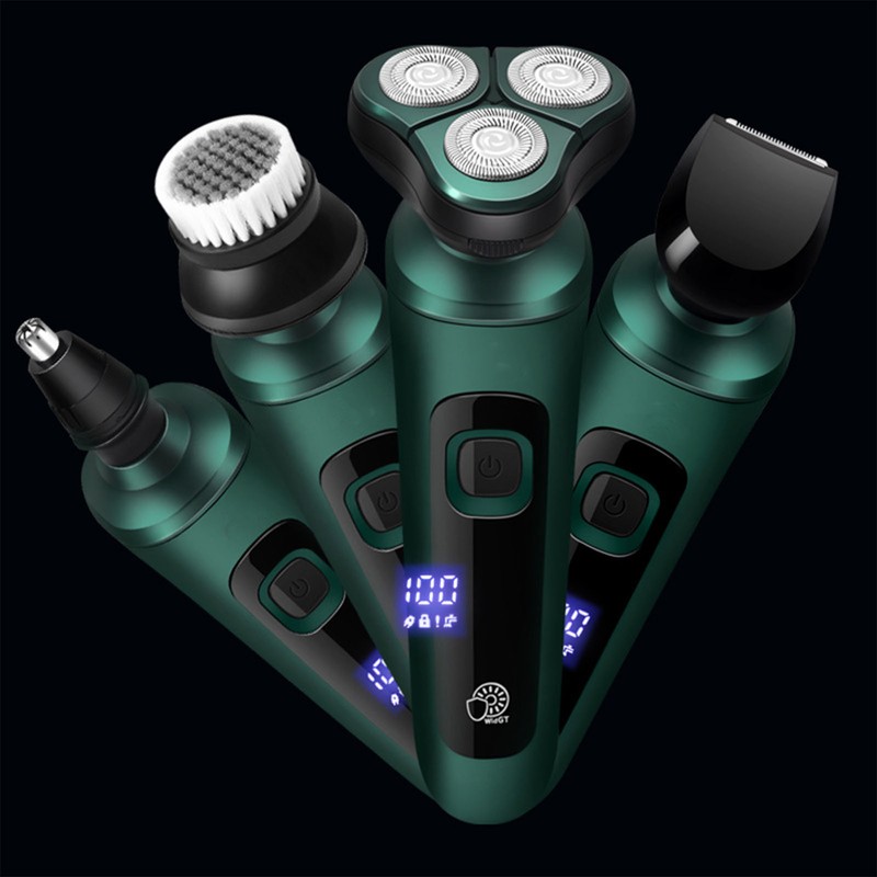 4 in 1 Electric Beard Clipper Washable LED Screen USB