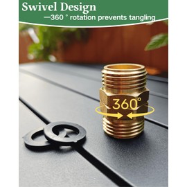 SARANICE 3/4 GHT Male Garden Hose Nozzle Swivel Connector Adapter Fitting Anti Twisting for Splitter,Sprinklers,Pet Washers,Water Barrels,RV Water Hookup,Hose Reel (Brass)