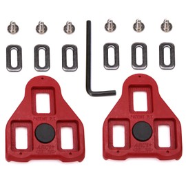 Bike Cleats Compatible with Look Delta for Men Women Clipless Spinning and Cycle Shoes - 9 Degree Float Indoor Cycling and Road Bike Bicycle Cleat Set(Look Delta - Red)