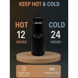 AuraLite 32oz Stainless Steel Water Bottle, Double Wall Vacuum Insulated, 18/8 Pro Grade, BPA-Free, Leak Proof Lid (Pink, 32oz)