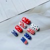 24pcs Independence Day Press on Nails Medium Square with Glue,