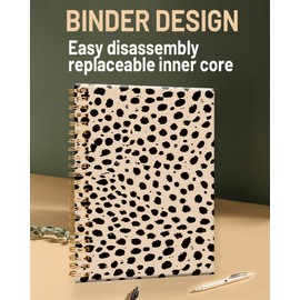 FVBAO Spiral Journal Notebook for Women,Fashion A5 College Ruled Notebooks 6"x 8.4", 120 Pages Lined Journal with Premium Thick Paper,Perfect for School Office Home Gifts(Leopard Cheetah)