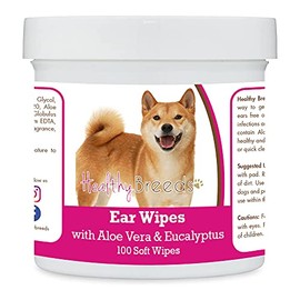 Healthy Breeds Shiba Inu Ear Cleaning Wipes with Aloe & Eucalyptus for Dogs 100 Count