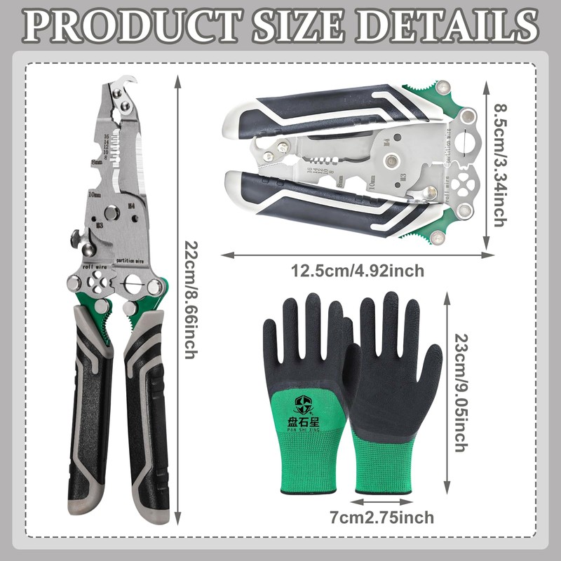 16 in 1 Foldable Wire Stripper, Multifunctional Wire Stripper, Automatic