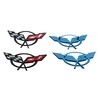 Front Nose & Rear Deck Lid Crossed Flags Emblems Car