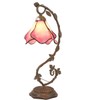 WERFACTORY WERFACTORY Tiffany Lamp Pink Stained Glass Table Lamp, Metal