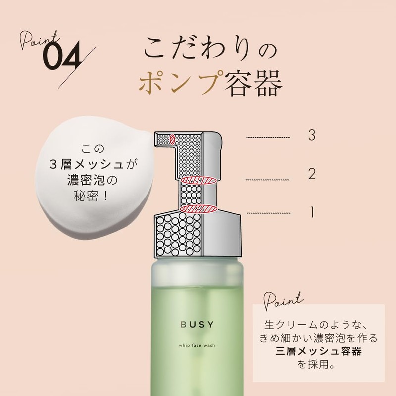 BUSY Busy Whip Face Wash Skin Care, Foaming Facial Cleansing,