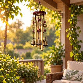 Large Metal Wind Chimes – Church Bell Style Hanging Wind Chime with Hollow Tubes for Garden, Patio, Porch & Balcony Decor