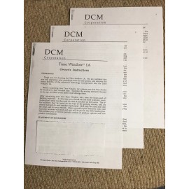 DCM Time Window One And The 1a Speaker. Owners Instructions