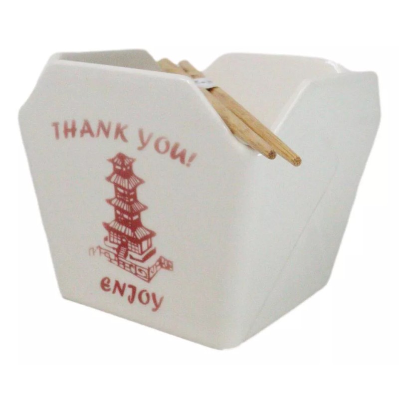 Oriental Buddha Pagoda Asian Takeout To Go Box Serving Bowl