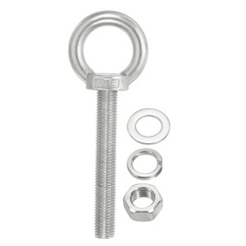PATIKIL M16 x 120mm Lifting Shoulder Eye Bolt, 304 Stainless Steel Lifting Ring Threaded Eyebolt with Nuts Washers for Hanging Hammocks Articles