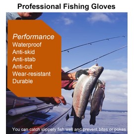 SUJAYU Fishing Gloves Men Fishing Accessories, Fishing Catching Gloves Non-Slip Fisherman Protect, Fishing Gear Fishing Gloves for Men (Right1)