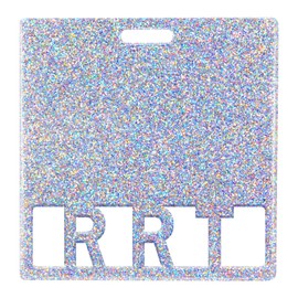 Plifal RRT Badge Buddy Card Holder - Rapid Response Team Glitter Sliver Nurse Nursing Accessories Horizontal ID Name Identification Tags for Hospital Medical Student Work