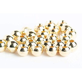 Blue Wing Olive BWO Brass Beads for Fly Tying - 100 Pack (Gold, 3.2 mm (1/8"))