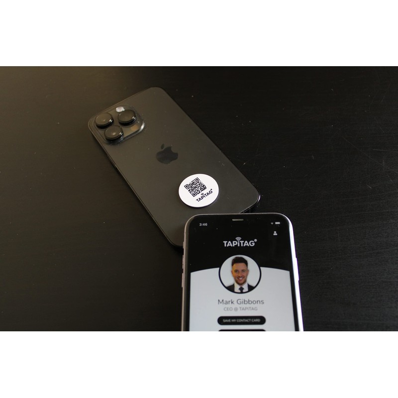 TAPiTAG NFC QR Slim Business Card Phone Tag (White)