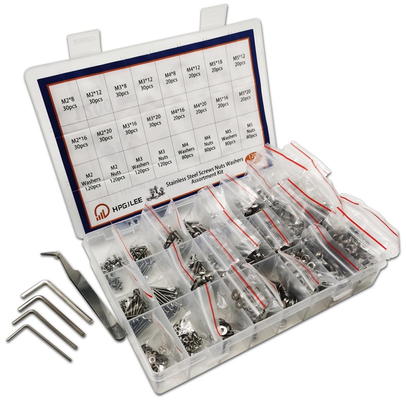 1200 PCS Nuts and Bolts Assortment Kit, Metric M2 M3