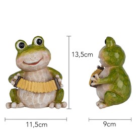 Ideen mit Herz Decorative Frog with Accordion Figurine for the Home or Garden Decoration for the Patio Indoor and Outdoor Use 13.5 cm High 11.5 cm Wide
