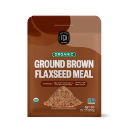 FGO Organic Ground Brown Flaxseed Meal, 2 Pound / 32oz Bulk Powder in Resealable Pouch, Cold Milled for Baking & Smoothies, Grown in USA & Canada (Pack of 1)