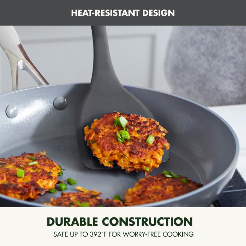 GreenPan Silicone Solid Turner Spatula, Flipping Cooking Kitchen Utensil, Flexible