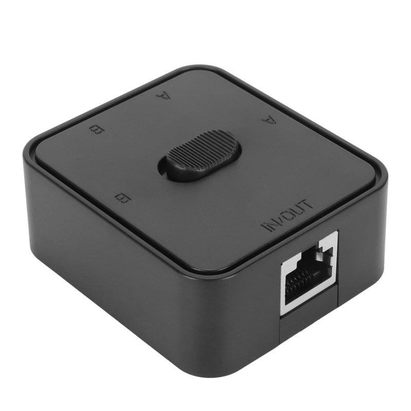 2-Port Gigabit Network Switch Splitter, 1000Mbps 2 in 1 Out